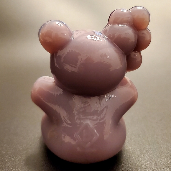 Vntg Boyd "Patrick the Bear" Opaque Amythest Purple Lavender Slag Glass - Picture 4 of 8